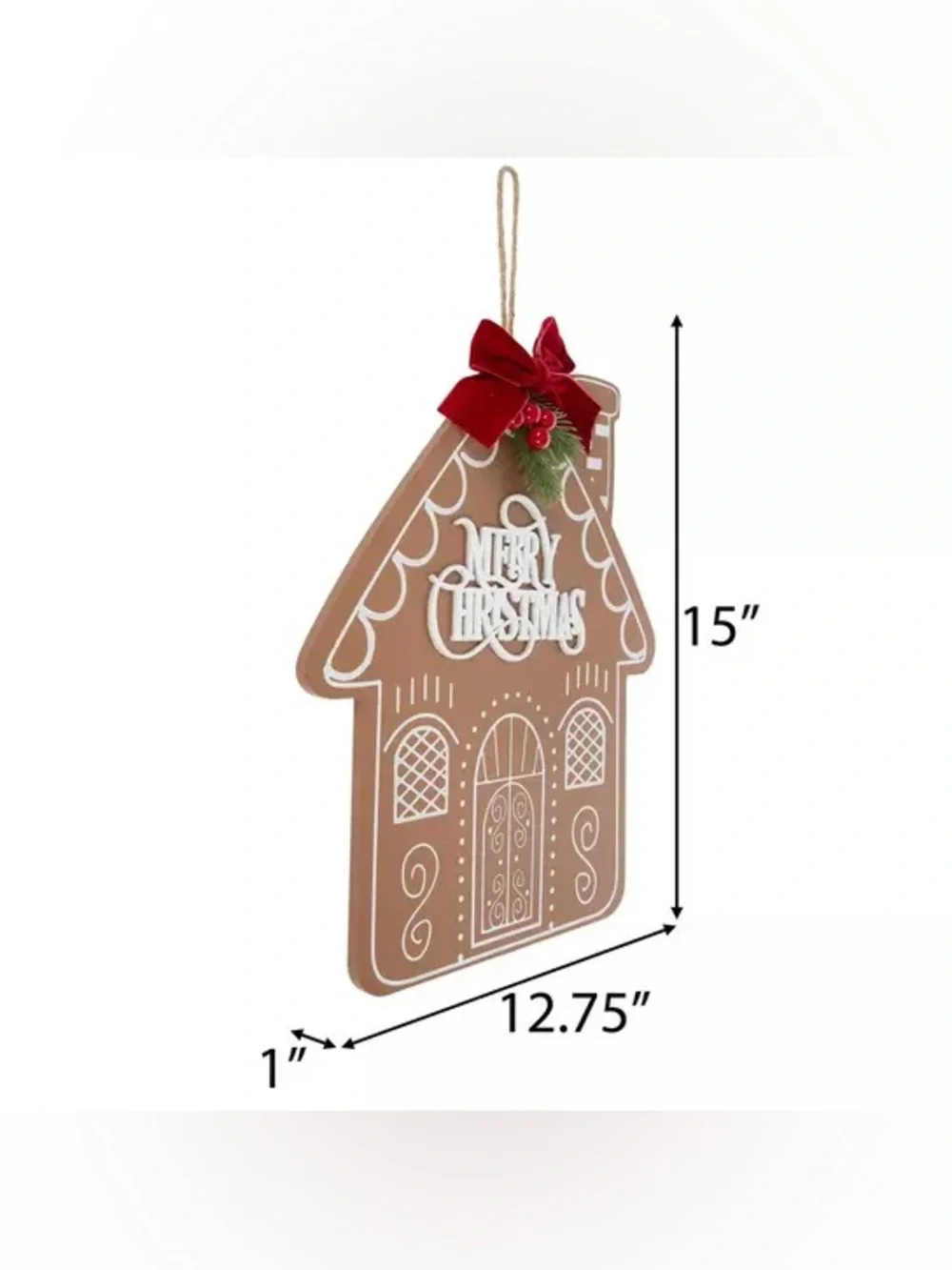 Merry Christmas Gingerbread House Wood Wall Decor